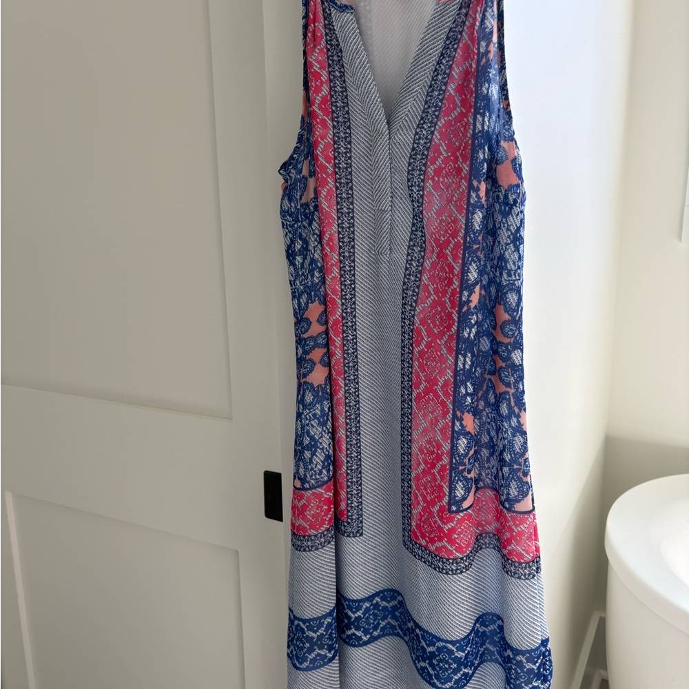 Skies Are Blue Pink and Blue Maxi Dress